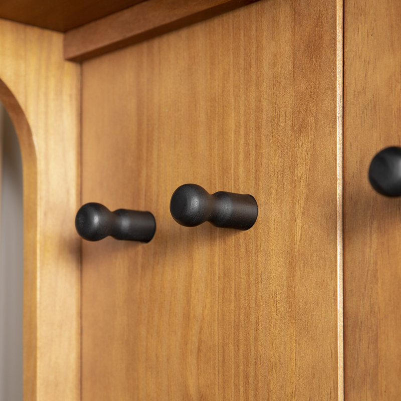 Corrigan Studio® Malena Pine Solid Wood Hall Tree with Bench and Shoe